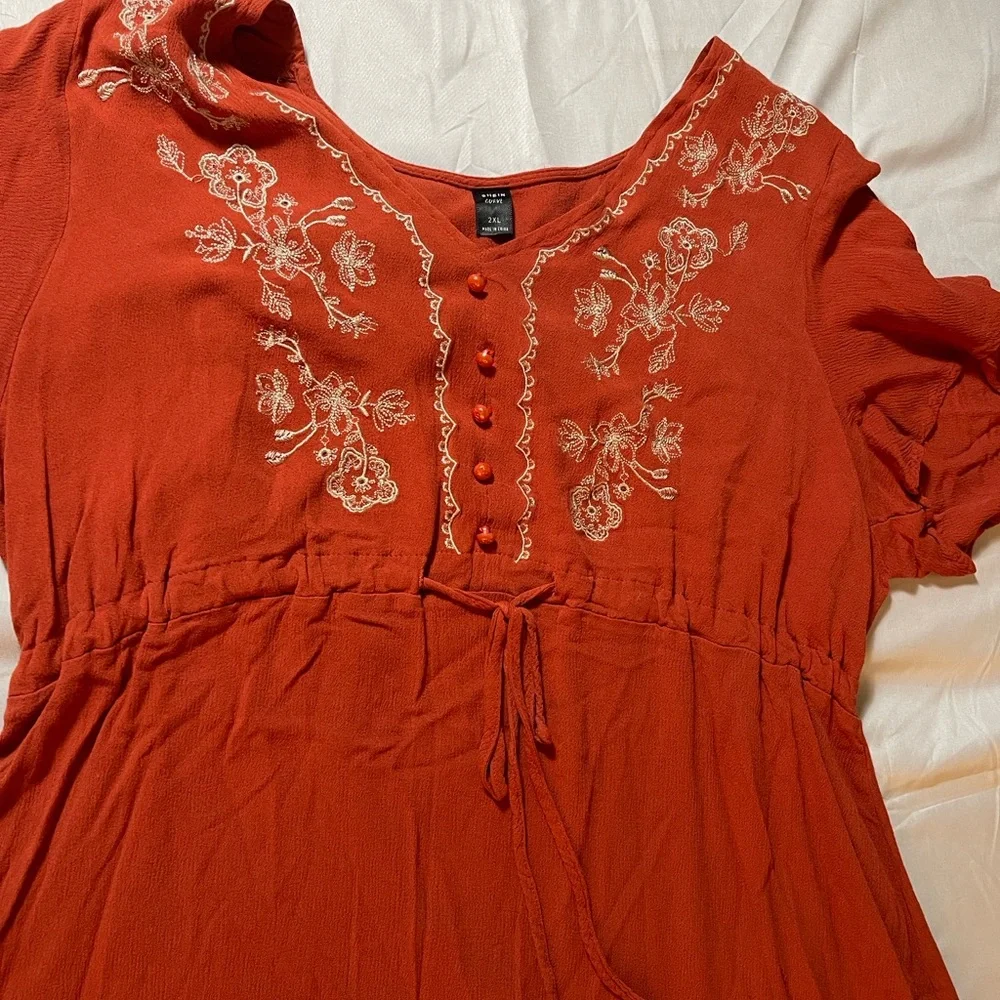 Embroidered Rust Top - Picture 10 of 13